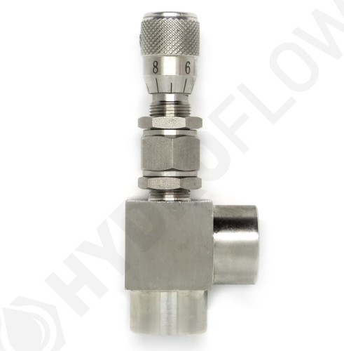 Zawór dozujący panelowy G3/8" kątowy nierdzewny ss304 mikroprecyzja 160bar