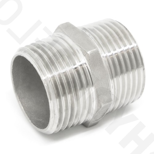 Nypel gwintowany HEX BSPT 3/4" nierdzewny ss316