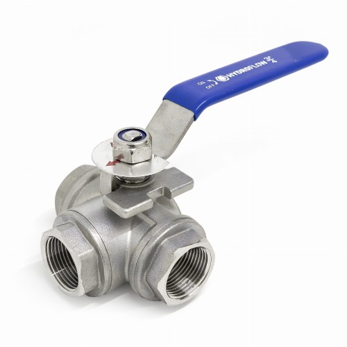 Zawór kulowy trzydrogowy GW 1 1/2" (6/4") SS316 Typ:L nierdzewny trójdrożny